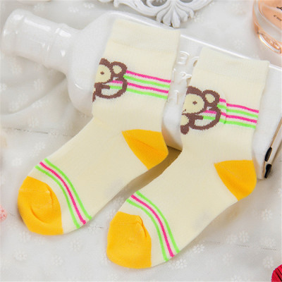 Cute cartoon popular new cotton children cartoon monkey cotton socks with thick breathable socks.