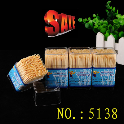 10 Boxed Disposable Square Box Toothpick Green Bamboo Exquisite Toothpick Factory Wholesale