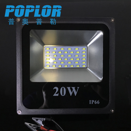 LED Low Voltage Dc12v Flood Light with Clamp 20W Outdoor Construction Site Floodlight