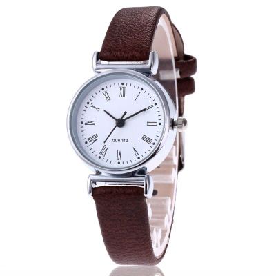 Fashionable selling school wind simple silver Roman numeral small belt ladies watch student watch.