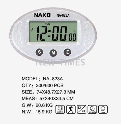 The factory sells NAKO na-823a car electronic clock mini electronic clock small alarm clock.