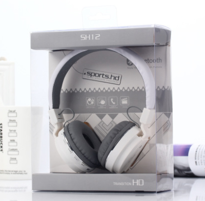 Sh-12 headphone with bluetooth headphone with a heavy bass plug and a folding wireless headset.