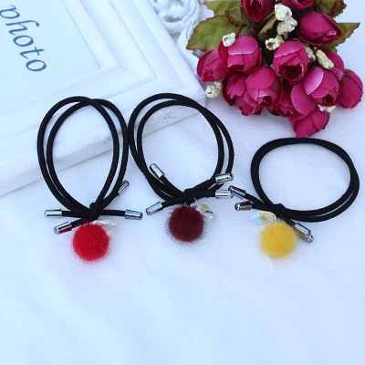 South Korean version of the new mohair winter leather band double plush hair coils of cute hair rope hair accessories.
