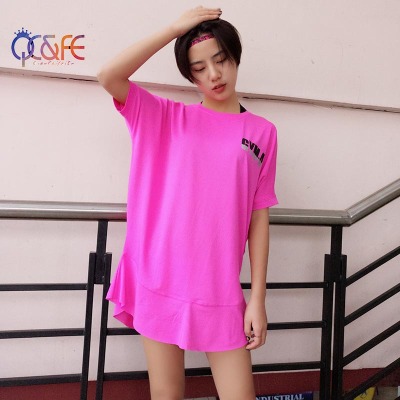 Spring summer, Spring and summer new yoga fitness sports smock fast dry and comfortable running sports T-shirt short sleeves female.