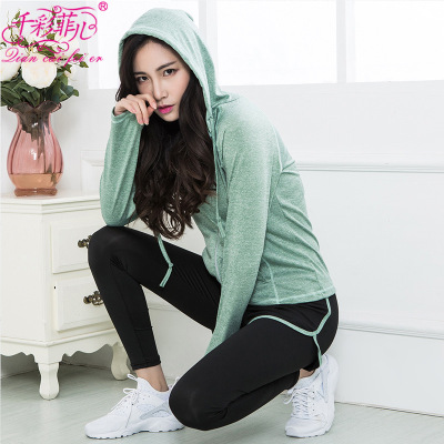 2018 new spring casual coat women's running hoodie coat slimming yoga wear fitness wear