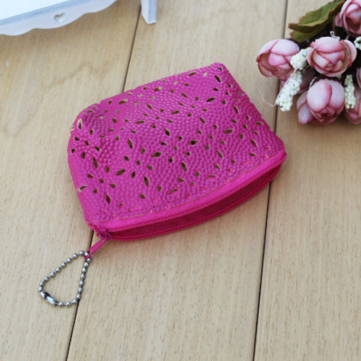 Simple and fashionable women coin small purse zipper lovely hollow zero wallet 1.2yuan wholesale