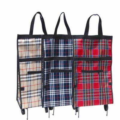 Fold shopping bag, home portable foldable tugs shopping travel bag shopping buy vegetable car.