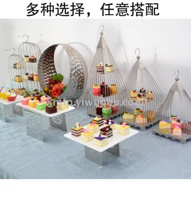 Dessert table display table display piece bird cage cake table fruit plate cake buffet tea table stainless steel