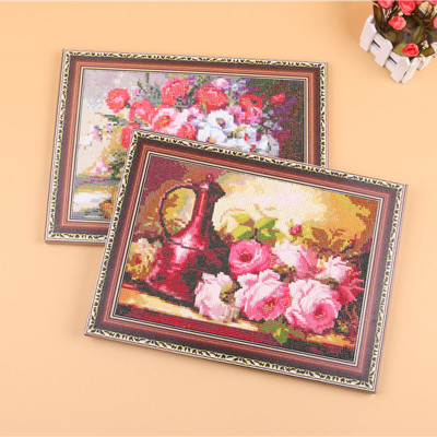 The new diy diamond painting is full of diamonds and flowers, diamond cross embroidery room decoration.