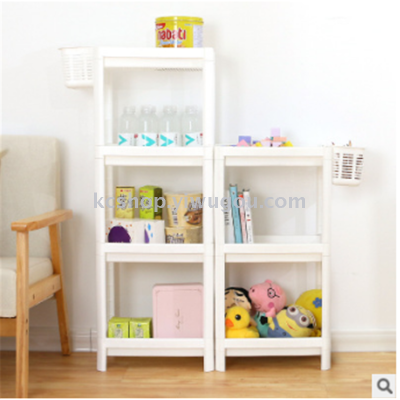 Plastic hollowed-out storage jacket, four-angle floor shelf, shelf, shelf, bathroom jacket, kitchen spice rack.