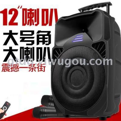 12 inch square dancing outdoor audio player with wireless microphone portable charging portable sound box.