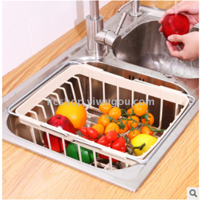 Sewer leachate rack retractable household washing dish water bar leachate basket