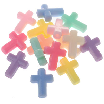 Acrylic Scattered Beads Spring Color Beads Straight Hole Cross Beads 13x16mm Woven Beads Factory Wholesale