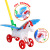 Large Collection Infant Walker Children Hand Push Aircraft Bell Animal Hot Sale Stall Hand Push Toy Supply