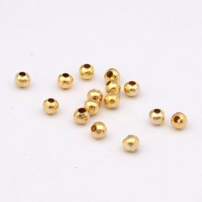 DIY jewelry accessories iron beads round beads perforated gold/silver/white K color.