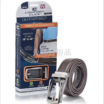 Business Belt Automatic Buckle Belt Comfort Click Belt Blister Packaging