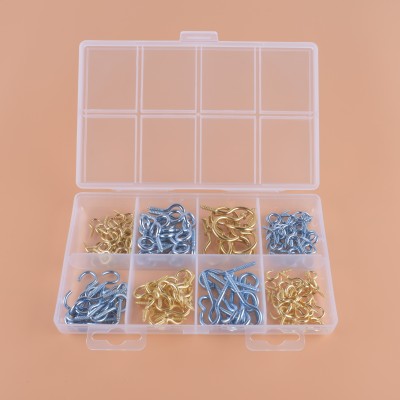 Double plane hole 8 g pp box copper cup hook plate with blue zinc eye lamp hook 166 pieces.