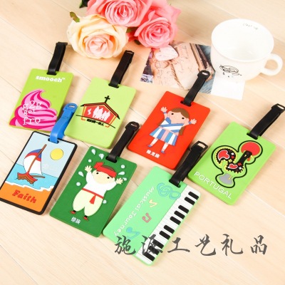 New wholesale PVC luggage tag luggage tag accessories cartoon rubber boarding pass