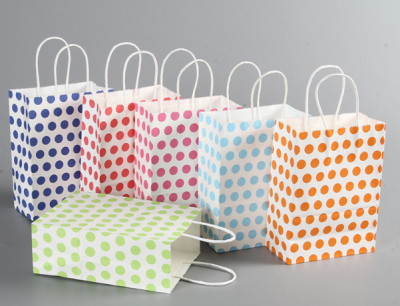 Spot sales, monochrome dot kraft paper bags