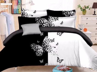 The new and simple black and white four-piece set of live AB four pieces of four pieces of bedding set wholesale.