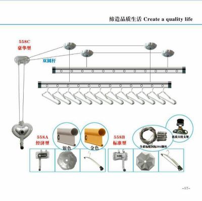 Hand-Cranking Double Rod Elevating Drying Racks With Aluminum Alloy Rack 558
