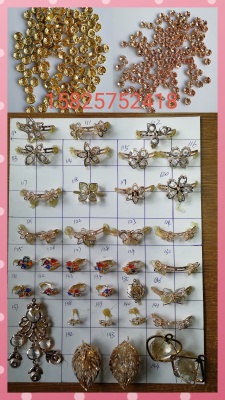 Clip drill the metal flower gold metal flower Clip drill rubber band accessories decorative shoe buckle, DIY checking headwear materials