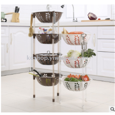 Vegetable shelves, kitchen shelves, thickened floor shelves, fruit and vegetable baskets, multi-storied shelves