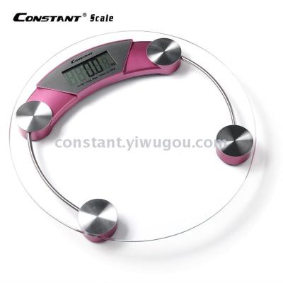 [Constant-142A] round and transparent tempered glass human scale, electronic personal scale.