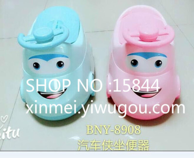 Xinmei plastic children's toilet car with wheels baby toilet seat.