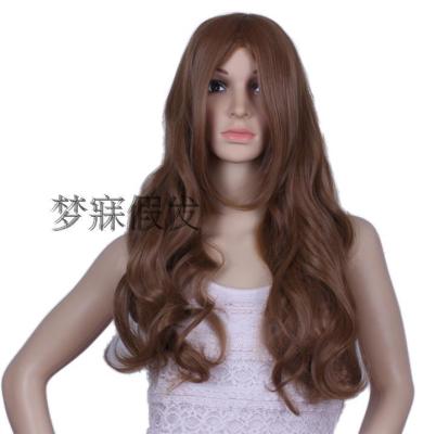 Wig female long curly hair Korean version of liu haizhong hair long hair, long curly hair, big wave, full head wig.