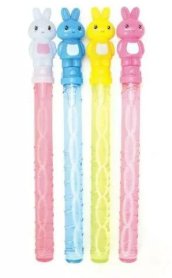 Year-round Hot Sale 38cm Rabbit Five Rings Bubble Wand Colorful Bubble Children Stall Supply Wholesale