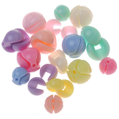 Straight hole double spell large size 15mm small size 11mm children puzzle accessories spring color solid color beads