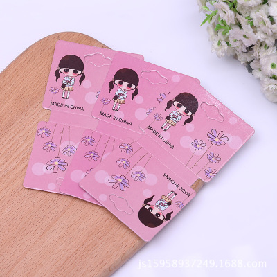 Foreign trade express girl folded square card 11 * 6.2 cm ornaments headwear display card paper card processing customization