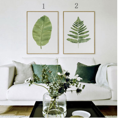 M&A flower leaf decoration plant drawing living room sofa background wall hanging painting simple style decoration