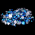 Dark aquamarine AB Non Hotfix Crystal Rhinestones SS3-SS30 