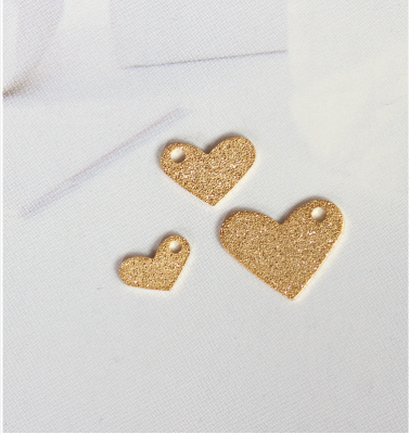Frosted Love Copper Sheet Sandblasting Special-Shaped Connection Pendant DIY Earrings Material Package