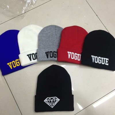 Men's knit cap VOGUE diamond logo yiwu foreign trade NY hat wholesale gift gift.