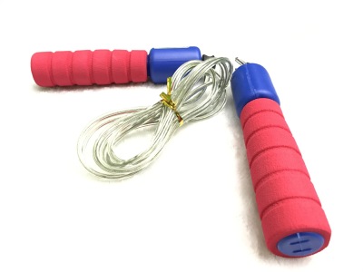 Factory direct sales count jump rope color sponge handle wire rope high quality school children's fitness.