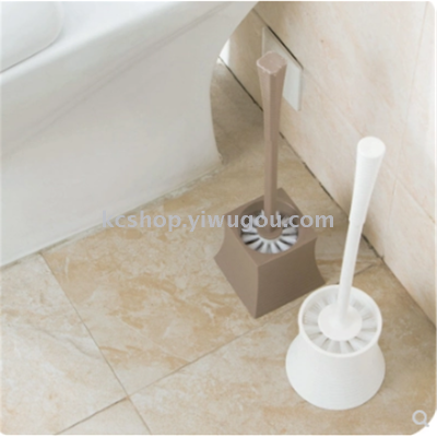 Plastic toilet brush with base cleaner