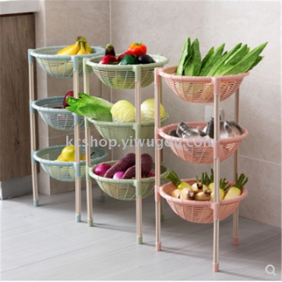 Round jacket kitchen plastic basket fruit and vegetable rack