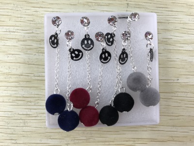 Korean style long fashion earrings with ball