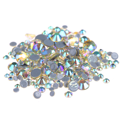 Light yellow AB Hotfix Crystal Rhinestones ss6-ss30 And Mixed Glue Backing Iron On Glass Stones Applique  DIY Decoration