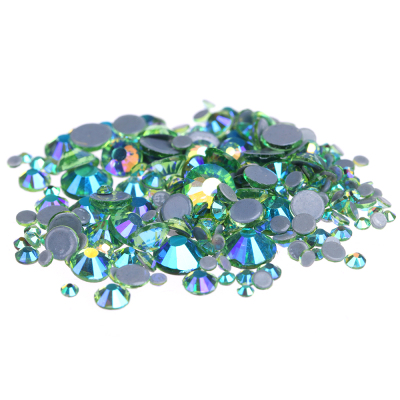 Peridot AB Hotfix Crystal Rhinestones ss6-ss30 And Mixed Glue Backing Iron On Glass Stones Applique  DIY Decoration