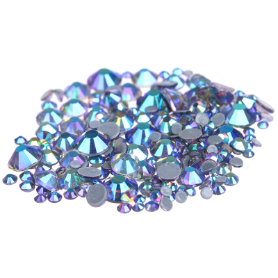 Tanzanite AB Hotfix Crystal Rhinestones ss6-ss30 And Mixed Glue Backing Iron On Glass Stones Applique  DIY Decoration