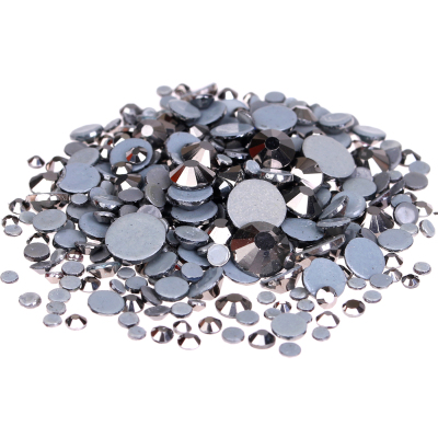 Hematite Hotfix Crystal Rhinestones ss6-ss30 And Mixed Glue Backing Iron On Glass Stones Applique  DIY Decoration