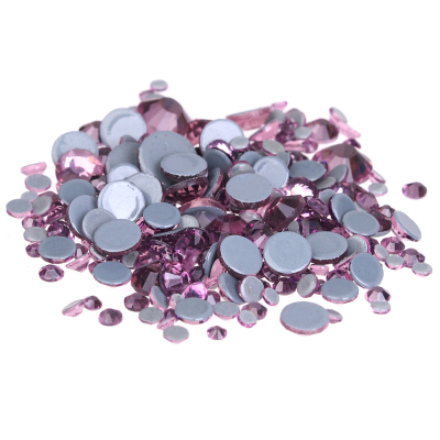 Light amethyst Hotfix Crystal Rhinestones ss6-ss30 And Mixed Glue Backing Iron On Glass Stones Applique  DIY Decoration