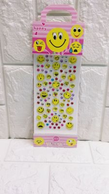 Creative emoji acrylic mobile car computer decorative 3D children cartoon smile cartoon DIY rhinestone sticker