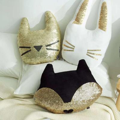Ins rabbit, cat and fox cartoon south pillow as plush toy
