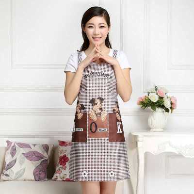 Korean three dog apron wholesale thickened section of peach apron adult housework oil-proof waterproof apron