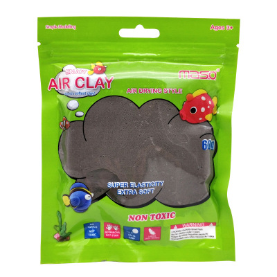 Bagged non-toxic super light clay environmental colored clay children's toy space mud trade custom stickers.